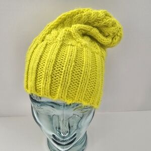 Joe Fresh Neon Yellow Chunky Knit Long Beanie